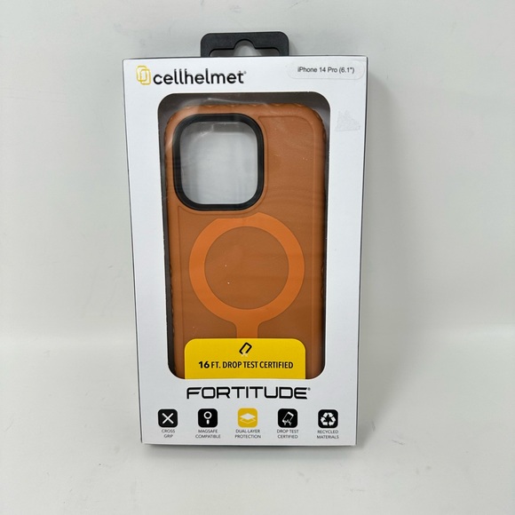 Cellhelmet Fortitude 6.1” Orange Case for an iPhone 14 Pro - Picture 1 of 4